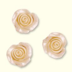 Weiße Rosen aus Zucker mit tollem Glanzeffekt :: Größe ~30 x 18 mm, ArtikelNr: 2193