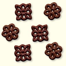 Blütenfiligran aus Schokolade in verschiedenen Formen :: Durchmesser: ~25 mm, ArtikelNr: 2299
