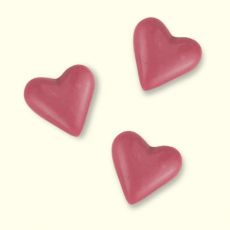 Hübsch geformtes rosa Herz aus Schokolade :: Größe: ~23 x 25 x 5 mm, ArtikelNr: 5044