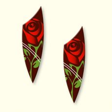 Schokoladenaufleger in Segelform mit schöner Rose :: Größe: ~70 x 20 mm, ArtikelNr: 4797