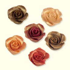 Rosen aus Marzipan in verschiedenen Antikfarben mit schönem Glanz :: Durchmesser: ~ 35 mm, ArtikelNr: 2948